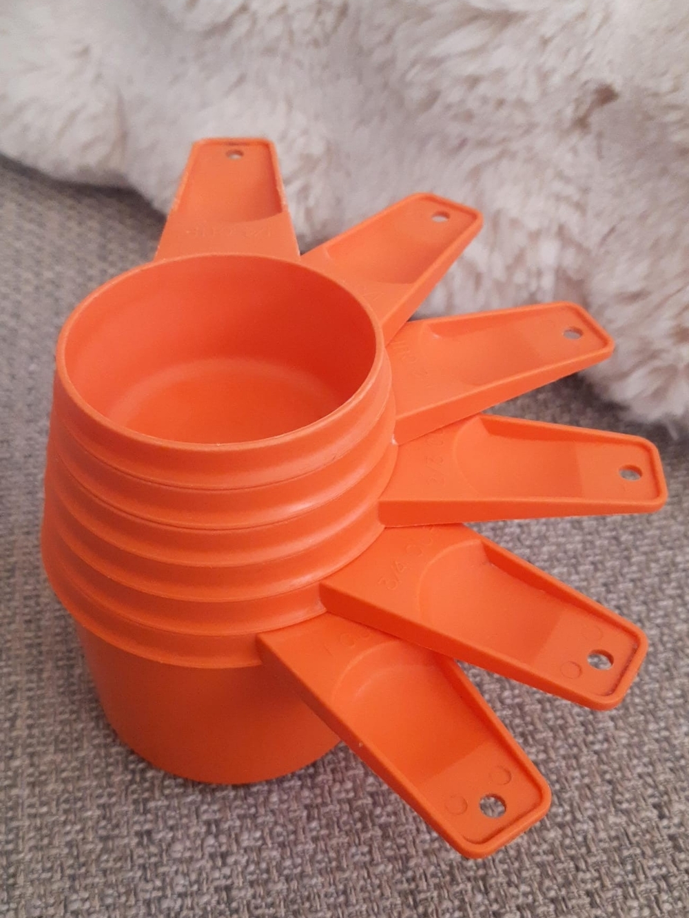 1970s Orange Tupperware Measuring Cups Set